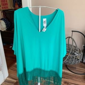 Marc Brouwer NWT  fringed  poncho‎ / blouse.
